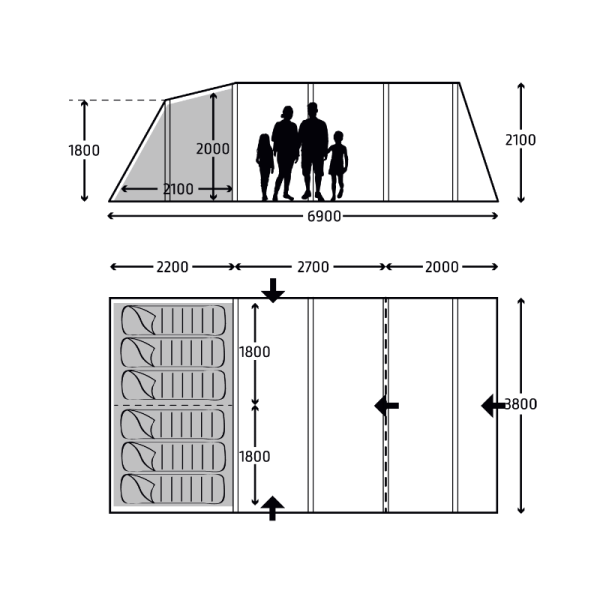 Kampa Hayling 6 Poled Tent 2024