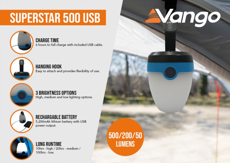 Vango rechargeable lamp hot sale