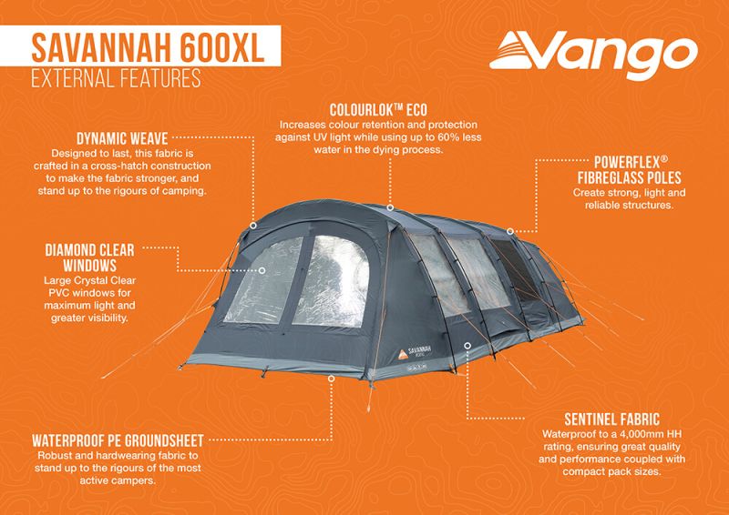 Vango Savannah 600XL Poled Tent 2025 Incl. Footprint
