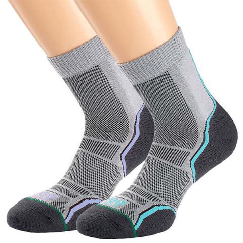 1000 Mile Womens Trail Sock - Twin Pack Grey