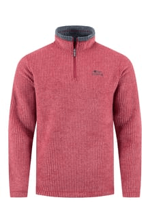 Weirdfish Newark Eco Grid Fleece - Rhubarb