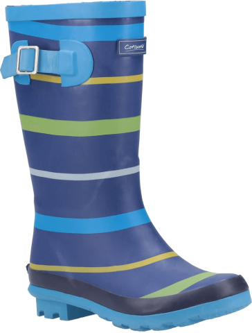 Cotswold Junior Blue Stripe Wellington Boots