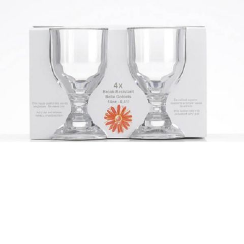 Flamefield Bella Goblet 4 Pack - Clear