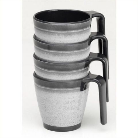 Flamefield Granite Stacking Mug Set - Grey