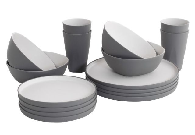 Outwell Gala 4 Person Dinner Set - Grey Mist