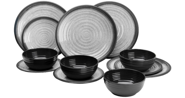 Melamine Granite Pearl 12 Piece Set