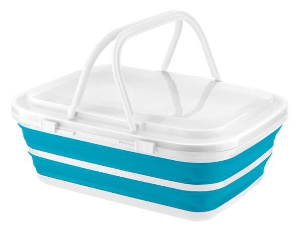 Quest Collapsible Deluxe Basket and Cooler - Blue