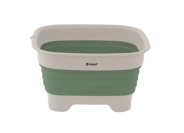 Outwell Collaps Wash Bowl with Drain - Shadow Green