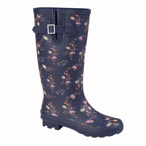 Stormwells Long Floral Wellington Boots